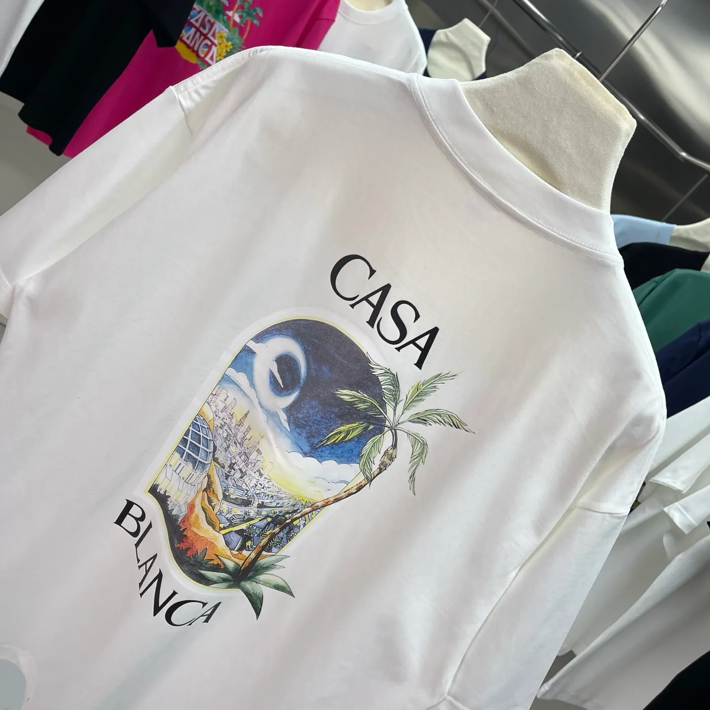 25ss New Arrival Casablanca Classic Series T ～ ， ， 。 ， Classic ， In Stock ！ ：White Black Light Blue Green Size：S M L XL XXL
